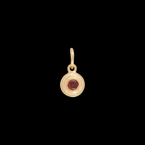 Colgante Redondo de Granate, Piedra Natal de Enero, Gema Roja, Chapado en Oro, Joyería Delicada Hecha a Mano para Mujer - Product Image 1