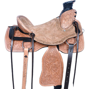 Meilleure qualité 100% selle anglaise en cuir pur selles d'équitation de Style occidental avec emballage personnalisé directement de l'Inde - Product Image 1