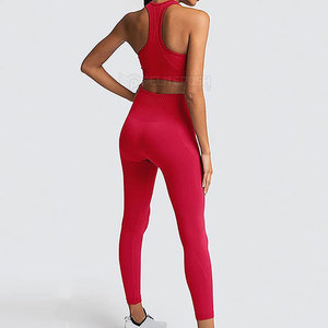 ชุดโยคะเล่นยิมสีพื้นใส่สบายสำหรับผู้หญิงขนาดใหญ่พิเศษเลกกิ้งเอวสวมใส่ง่ายโลโก้ออกแบบได้ตามต้องการ - Product Image 2