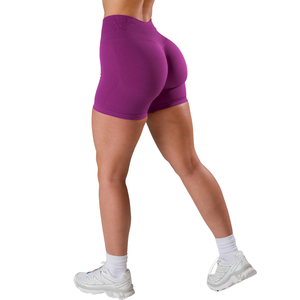 Shorts Deportivos de Cintura Media sin Costuras con Bayas de Acai para Mujer, Shorts de Compresión Elásticos para Entrenamiento, a Prueba de Sentadillas - Product Image 5