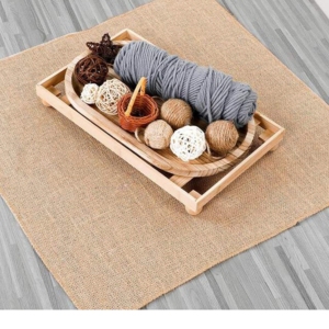 "แผ่นรองจานปอกระเจาธรรมชาติขายส่ง | ผ้าปูโต๊ะปอกระเจาสี่เหลี่ยมหนาสง่างาม | ผ้าปูรับประทานอาหารและตกแต่งบ้านที่เป็นมิตรกับสิ่งแวดล้อม" - Product Image 4