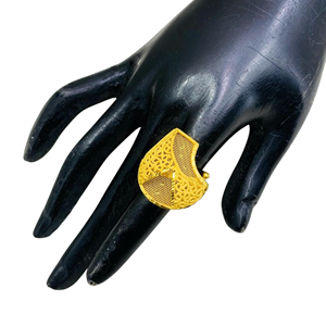 Naykk Creations Geometric <b>24K</b> <b>Gold</b> Plated Copper Cocktail <b>Ring</b> Adjustable Minimalist Glam Party Jewelry Unisex Fashion - Product Image 2