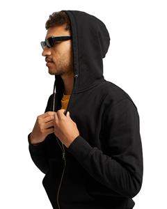 Men's Winter Class <b>Black</b> <b>Zipper</b> <b>Hoodie</b> Regular Fit 400GSM 100% Cotton Garment Dyed Pre-shrunk Windproof Breathable Eco-Friendly - Product Image 4