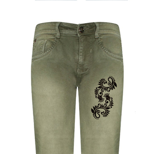 กางเกงยีนส์ขายาวสำหรับผู้หญิงเสื้อผ้าลำลองทรงพอดีตัวปกติออกแบบได้ตามต้องการ - Product Image 5