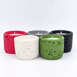 Pot à bougie en béton, porte-bougie moderne minimaliste pour la décoration de la maison et l'aromathérapie - Product Image 3