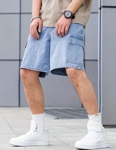 กางเกงยีนส์6XL แฟชั่นสำหรับผู้ชายกางเกงขาสั้นผ้าฝ้ายลำลองมีกระเป๋ามีฝาปิดอเนกประสงค์สำหรับฤดูร้อน - Product Image 4