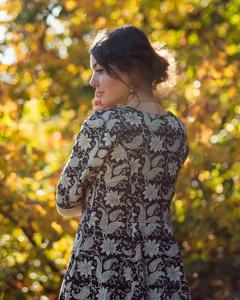 Boho Chandrika Cotton Dress Block Printed <b>Floral</b> Paisley Black Cream Casual Occasional Handmade Ethical Wear - Product Image 2