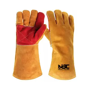 Gants de soudage en cuir sur mesure, les professionnels fabriquent des gants de soudage pour des matériaux de haute qualité.