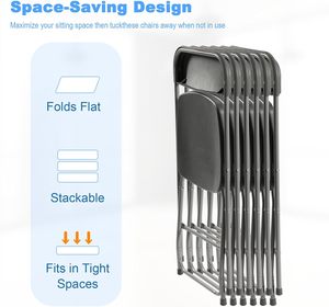 Chaise pliante en métal blanc empilable moderne léger pour une utilisation extérieure intérieure - Product Image 4