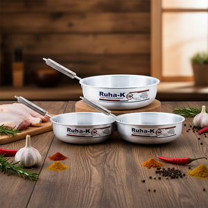 Commercial 304 Stainless Steel Aluminium Frying Pan <b>Set</b> Home Cooking Single Piece 22/24/26cm Durable Gas & Induction Compatible - Product Image 2