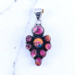 Pendientes Finos de Plata 925 con Turquesa Rosa Ostra, Precio de Mayoreo - Product Image 2