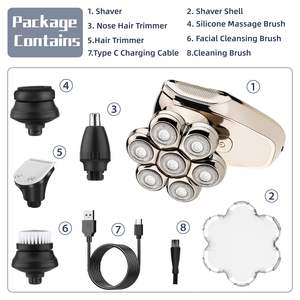 Afeitadora Eléctrica Recargable Inalámbrica 5 en 1 para Hombre, Kit de Afeitado de Barba Resistente al Agua IPX7, Afeitadora de Cabeza para Hombres Calvos y Uso en Autocaravanas - Product Image 3