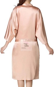 Robes de salon pour femmes avec logo personnalisable avec manches longues, matériau confortable en polyester et coton en nylon - Product Image 3