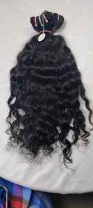 Machine indienne brute Double trame paquets de cheveux humains vierges Remy Extensions de dentelle perruque de Style vague noire naturelle Kinky Straight Curl - Product Image 3