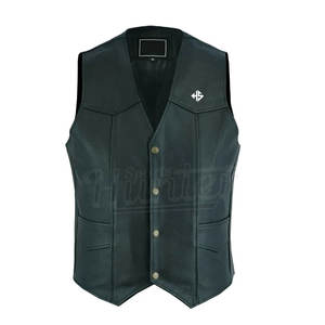 Dernier modèle Gilet de motard en cuir Gilet de moto pour hommes Gilet en cuir de Offre Spéciale bonne qualité - Product Image 2