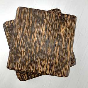 Classic black coconut wooden <b>coasters</b> for coffee & tea <b>drinks</b> natural <b>drink</b> <b>coaster</b> saucer set custom logo available - Product Image 3