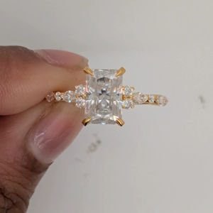 1.95 Ct Radiant Cut Lab Grown Diamond <b>Vintage</b> Style Wedding Engagement <b>Ring</b>, Gift For Women's, Solid 14k Yellow <b>Gold</b> <b>Ring</b> - Product Image 1