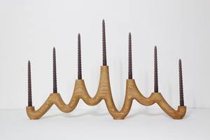 Bougeoir en gros de luxe en bois Menorah pour la décoration de Noël - Product Image 6