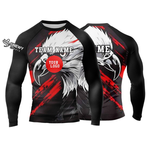 Hombres de alta elasticidad BJJ MMA Jiu Jitsu Kimono Rash Guard camiseta nueva compresión Fitness deporte - Product Image 1