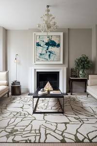 Tapis personnalisé tufté à la main en laine et en soie motif abstrait moderne taille personnalisée forme luxe tapis de sol doux fait à la main de haute qualité - Product Image 3