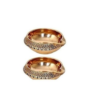 Meilleur prix laiton Diyas Pooja accessoires Lotus Diyas pour la décoration intérieure Festival décoration cadeaux de noël Diwali cadeau ensemble de 2 - Product Image 6