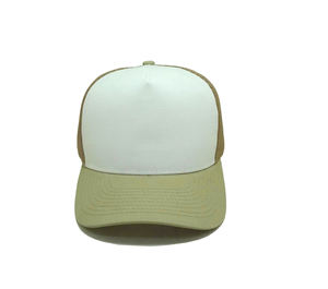 Gorra Trucker al por mayor, bicolor, de malla transpirable, para deportes al aire libre, para hombre y mujer, con logo en blanco, gorra de malla de 5 paneles - Product Image 1