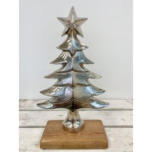 In Demand Tree <b>Wooden</b> Base Decorative <b>Sculpture</b> With Premium Aluminium Artistic Accent For Festive Home Living Room Wedding Use - Product Image 1