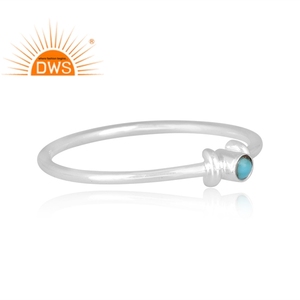 Handmade Design Fine Sterling Silver Natural Arizona <b>Turquoise</b> Gemstone Stackable Ring Custom Jewelry Manufacturer - Product Image 3