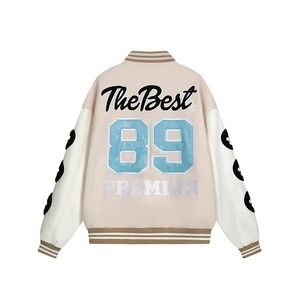 Veste universitaire Letterman de haute qualité 100% laine et coton pour hommes Service OEM Conception de logo personnalisé pour la saison de printemps en vente - Product Image 1