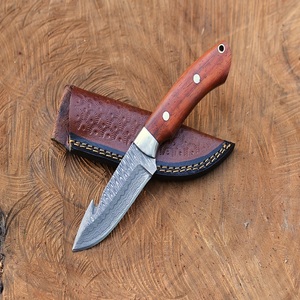 มีดเหล็กดามัสกัสสำหรับตั้งแคมป์กลางแจ้งทำด้วยมือด้ามไม้กุหลาบปลอกหนังปรับแต่งได้ - Product Image 2