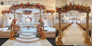 Magnifique Mandap de mariage en bois, Mandap de mariage gujarati étonnant, Fabricants de Mandap de mariage en bois pour l'Inde du Sud, Installation de Mandap de Vivah au Royaume-Uni - Product Image 6
