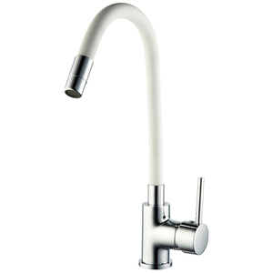 Miscelatore Flessibile Alto per Lavabo da Incasso Bianco - Product Image 1