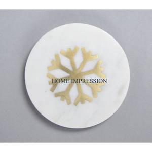 Posavasos de Mármol Resistentes al Calor, Ecológicos, de Lujo, Chapados en Oro, Personalizables, Juego de Té y Café, Embalaje en Cartón, Gran Venta - Product Image 4