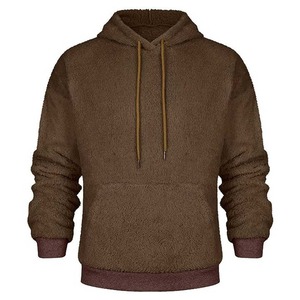 Última moda de alta calidad de los hombres Sherpa Fleece Hoodies Patrón sólido Temporada de invierno Sudadera con capucha para adultos - Product Image 3