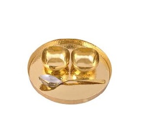 Luxury Polished <b>Metal</b> <b>Plates</b> Bowl Glass Spoon Dinnerware Set Hotel Table Ware Use 100% Handmade Good Quality Product - Product Image 5