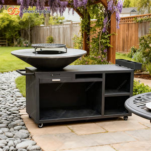 Barbecue moderne en acier corten noir durable, résistant à la rouille, avec allumage automatique, surface antiadhésive, pour le camping en plein air, le jardin, l'utilisation au feu de bois - Product Image 3