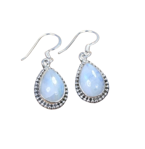 Pendientes colgantes de piedra lunar de Fuego Azul para mujer, joyería de moda, regalo perfecto para amantes, sólida plata de ley 925 - Product Image 1
