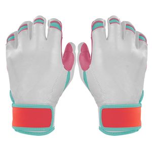 Professional Adult Men's Digital Long <b>Cuff</b> Genuine <b>Leather</b> Baseball Batting Gloves <b>Wrist</b> Support Breathable Custom Logo Design - Product Image 6