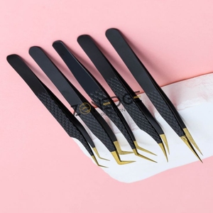 Top vente haute précision peint en aérosol en acier inoxydable nouveau débutant ensemble greffage de cils Extensions de cils pince à épiler - Product Image 4