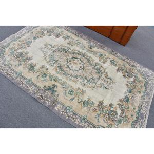 Tapis turc vintage, tapis de sol 4,4x7 pieds, tapis en laine persan gris bleu - Product Image 4