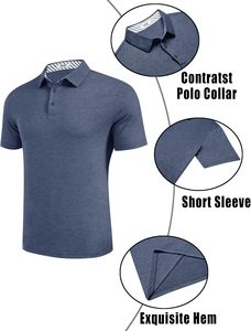 Polo de Color gris hecho a medida, precio de fábrica, multicolor, superventas, camisetas de polo de talla grande para hombre, Etiqueta Privada - Product Image 2