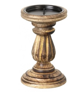 Porte-bougie en bois rustique, bâton de décoration, ensemble de 2 - Product Image 3