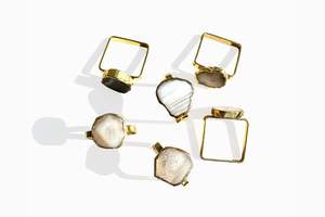 Nouveau design de décorations de fête de mariage, ronds de serviette carrés au look vintage, décorations de table - Product Image 3