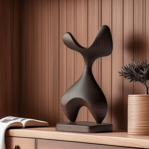 Sculpture artistique en bois faite à la main pour l'affichage d'entrée qui crée une première impression accueillante et inspirante - Product Image 1