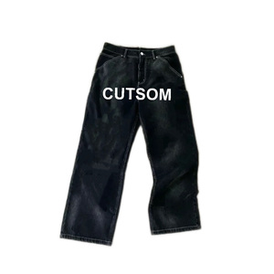 Conjunto de chaqueta vaquera y pantalones acampanados con lavado ácido de alta calidad personalizado para hombre Trajes de hip hop de dos piezas vintage - Product Image 2