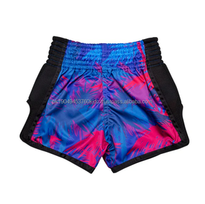 Short de gymnastique unisexe XL personnalisé Muaythai boxe MMA en satin imprimé par sublimation Logo taille élastique à l'avant - Product Image 1