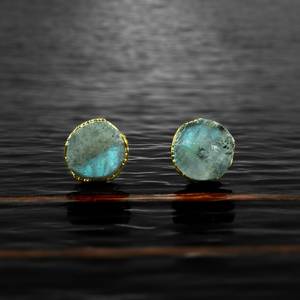 ต่างหูพลอยลาบราโดไรต์ธรรมชาติ งานแฮนด์เมด ประดับเงางาม ตัวเล็ก แบบกดติด สำหรับงานแต่งงาน เงินแท้ 925 ชุบทอง 14k - Product Image 4