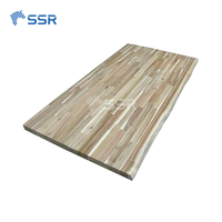 Table à manger en bois d'acacia écologique résistante à l'eau avec pieds en métal, bord naturel, mobilier moderne pour l'Amérique du Nord et l'UE (vente en gros)