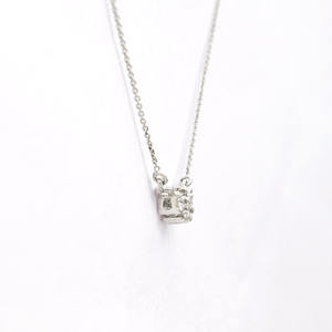 Collar de Oro Blanco Sólido de 14k con 3 Piedras, 0.10 CTW, Diamantes de Corte Redondo, Cadena Elegante, Regalo de Aniversario para Esposa - Product Image 5