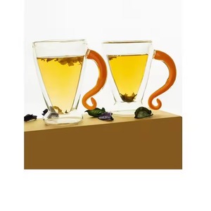 Tasse à café en verre transparent résistant à la chaleur de haute qualité avec poignée pour lait ou thé - Product Image 1